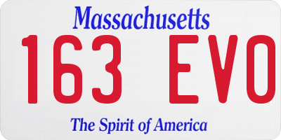MA license plate 163EV0