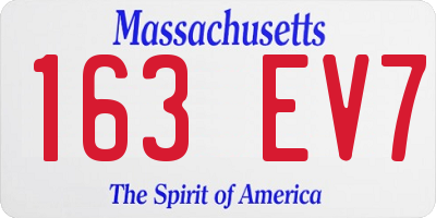MA license plate 163EV7
