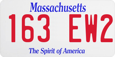 MA license plate 163EW2