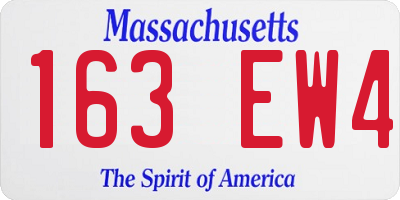 MA license plate 163EW4