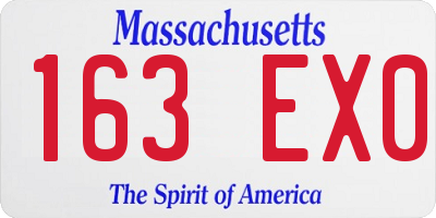MA license plate 163EX0