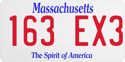 MA license plate 163EX3