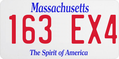 MA license plate 163EX4