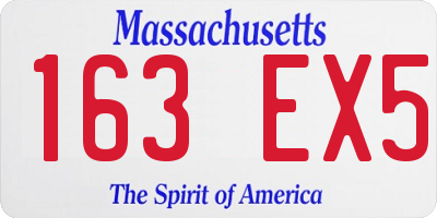 MA license plate 163EX5