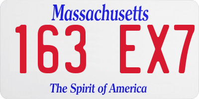 MA license plate 163EX7