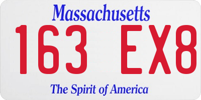 MA license plate 163EX8
