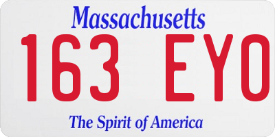 MA license plate 163EY0