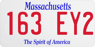 MA license plate 163EY2
