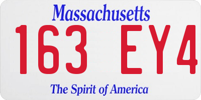 MA license plate 163EY4
