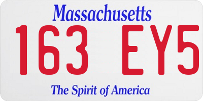 MA license plate 163EY5