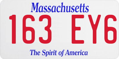 MA license plate 163EY6