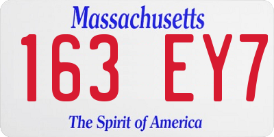 MA license plate 163EY7