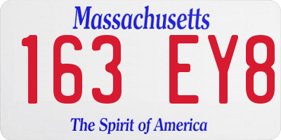 MA license plate 163EY8