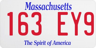 MA license plate 163EY9