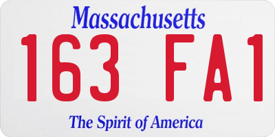 MA license plate 163FA1