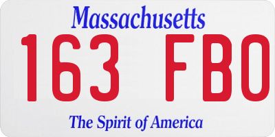 MA license plate 163FB0