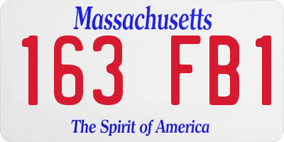 MA license plate 163FB1