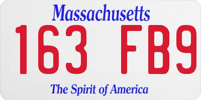 MA license plate 163FB9