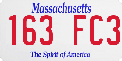 MA license plate 163FC3