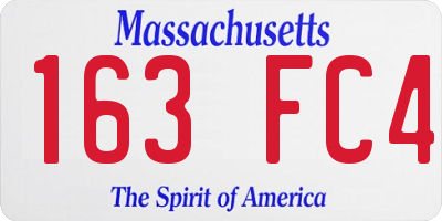 MA license plate 163FC4