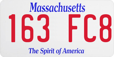 MA license plate 163FC8