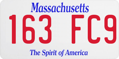 MA license plate 163FC9