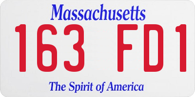 MA license plate 163FD1