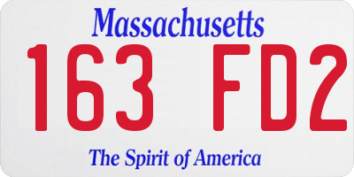 MA license plate 163FD2