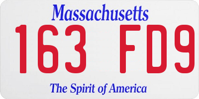 MA license plate 163FD9