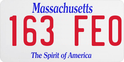 MA license plate 163FE0