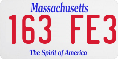 MA license plate 163FE3
