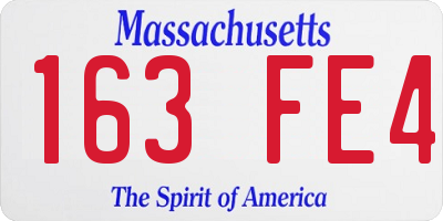 MA license plate 163FE4