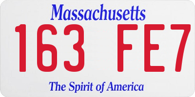 MA license plate 163FE7
