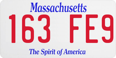 MA license plate 163FE9
