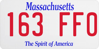MA license plate 163FF0
