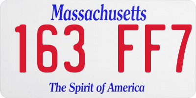 MA license plate 163FF7