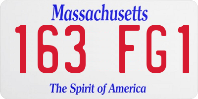MA license plate 163FG1