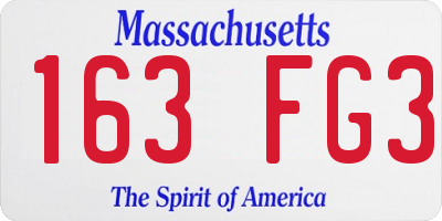 MA license plate 163FG3