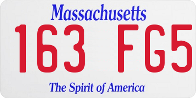 MA license plate 163FG5