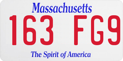 MA license plate 163FG9