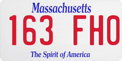 MA license plate 163FH0