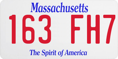 MA license plate 163FH7