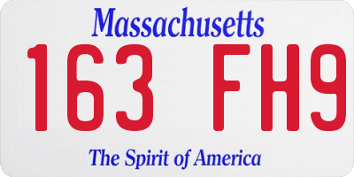 MA license plate 163FH9