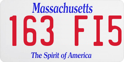 MA license plate 163FI5
