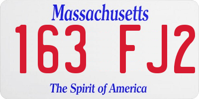 MA license plate 163FJ2