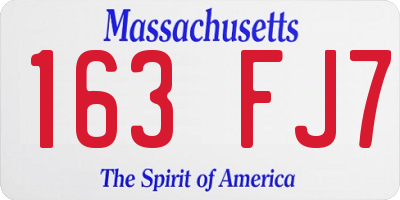 MA license plate 163FJ7