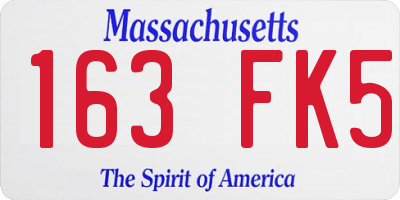 MA license plate 163FK5
