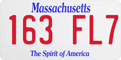 MA license plate 163FL7