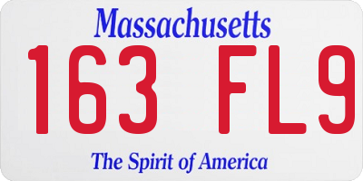 MA license plate 163FL9