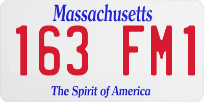 MA license plate 163FM1